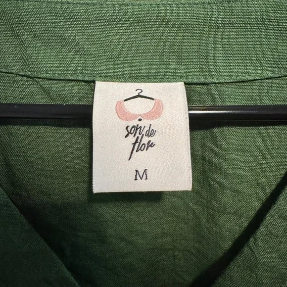 New Son De Flor Long-Sleeved Diane Dress in Emerald Green - Picture 6 of 7